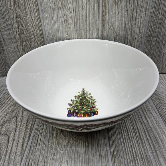 Christopher Radko‎ Traditions Holiday Celebrations Christmas Serving Bowl 9-1/2" - Picture 1 of 7